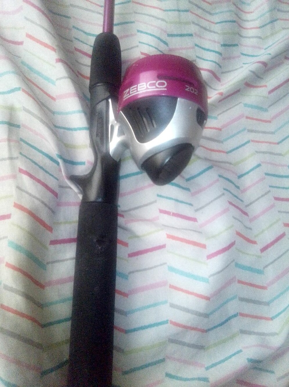 Zebco Pink/Gray Spincast Fishing Reel and Rod